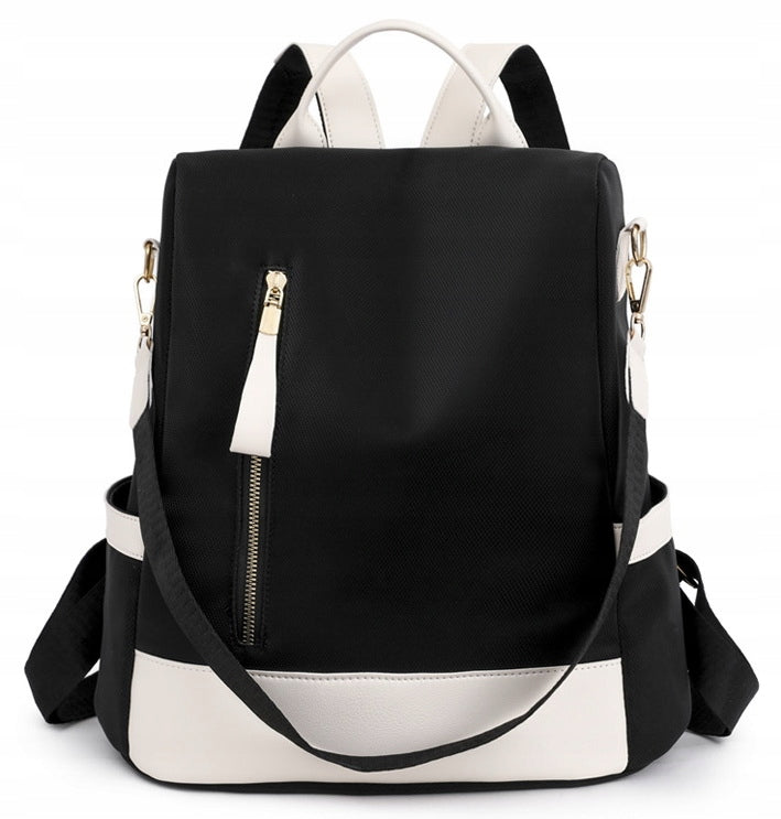 Backpack Women's Backpack Bag Black White 2in1 Anti-Theft Elegant