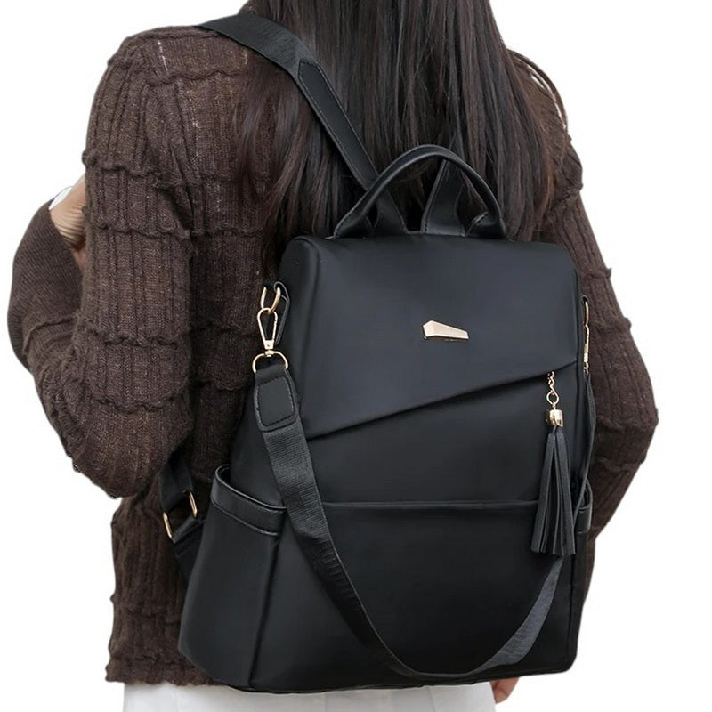 Backpack Women's Bag BLACK 2in1 Anti-Theft Backpack Pompon Elegant Brand Likado