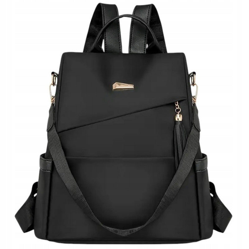 Backpack Women's Bag BLACK 2in1 Anti-Theft Backpack Pompon Elegant
