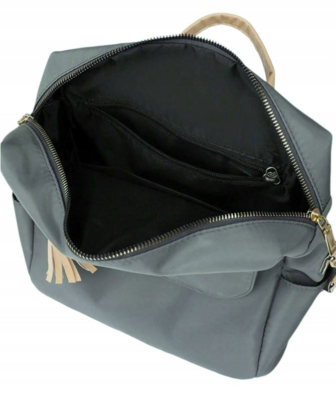 Backpack Women's Bag GREY 2in1 Backpack for School Work Tassel Beige Packaging status original