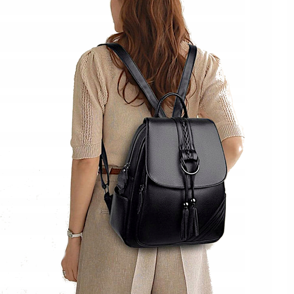 Backpack Women's Leather Backpack Bag City Fashion School roomy lightweight Packaging status original
