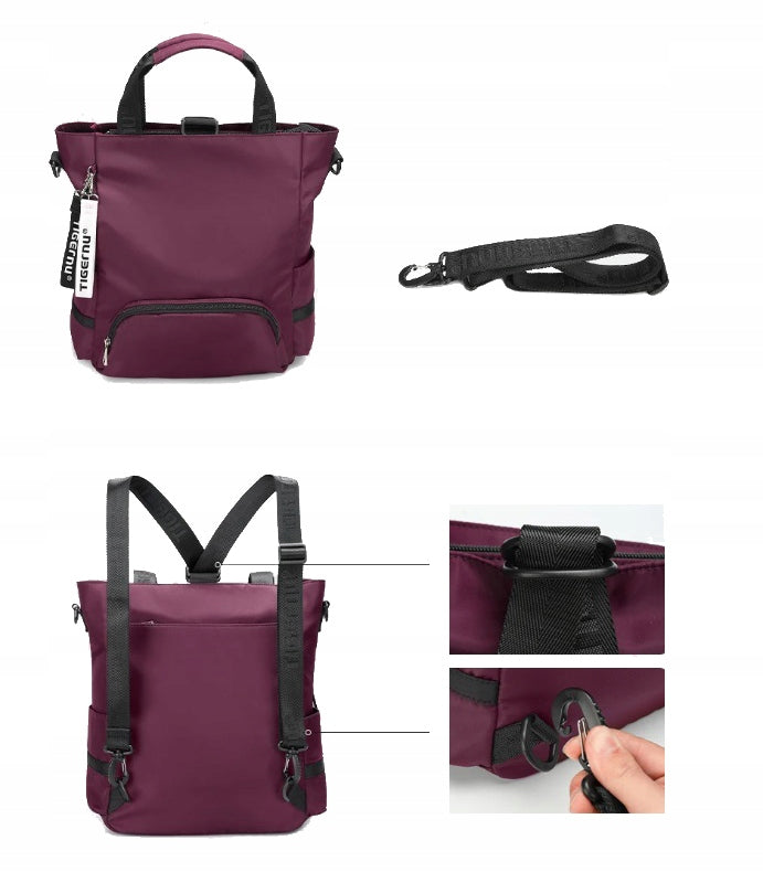 Backpack bag 2in1 TIGERNU modern waterproof BURGUNDY (T116) Manufacturer code T116 BORDOWY