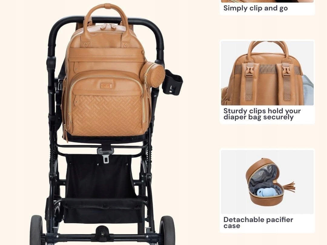 Backpack bag for akcesoria baby brown with changing table organizer Bronze Manufacturer code BabbleRoo
