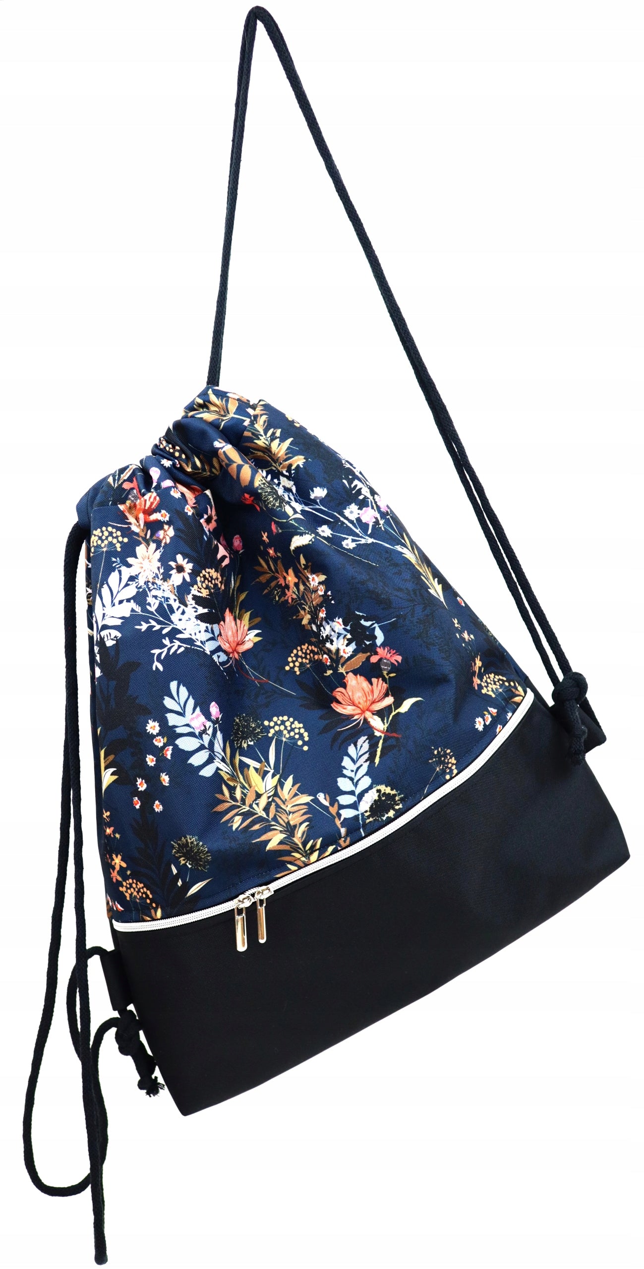 Backpack bag waterproof + pocket with zipper. Flowers on the grenade.