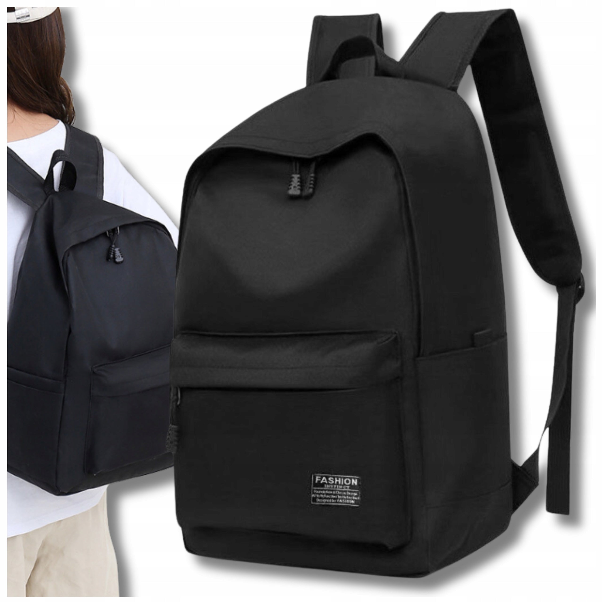 Backpack black sports school city roomy tourist large travel Manufacturer code Plecak czarny sportowy szkolny miejski