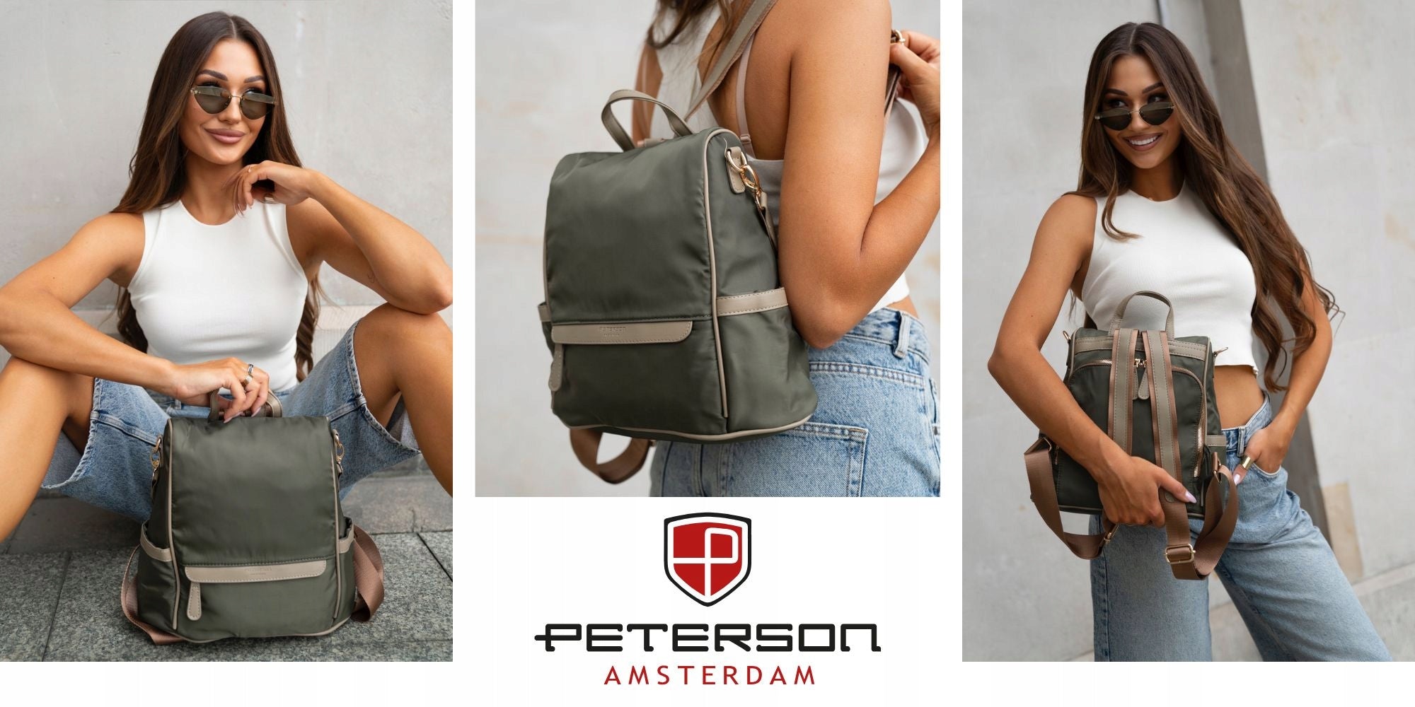 Backpack city bag women's roomy backpack fashionable safe Peterson Packaging status original
