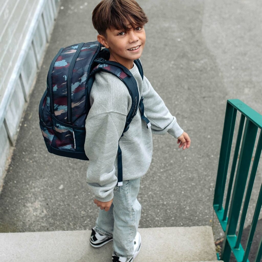 Backpack, ergonomic backpack, 30L, sport junior blue with brush Brand BECKMANN
