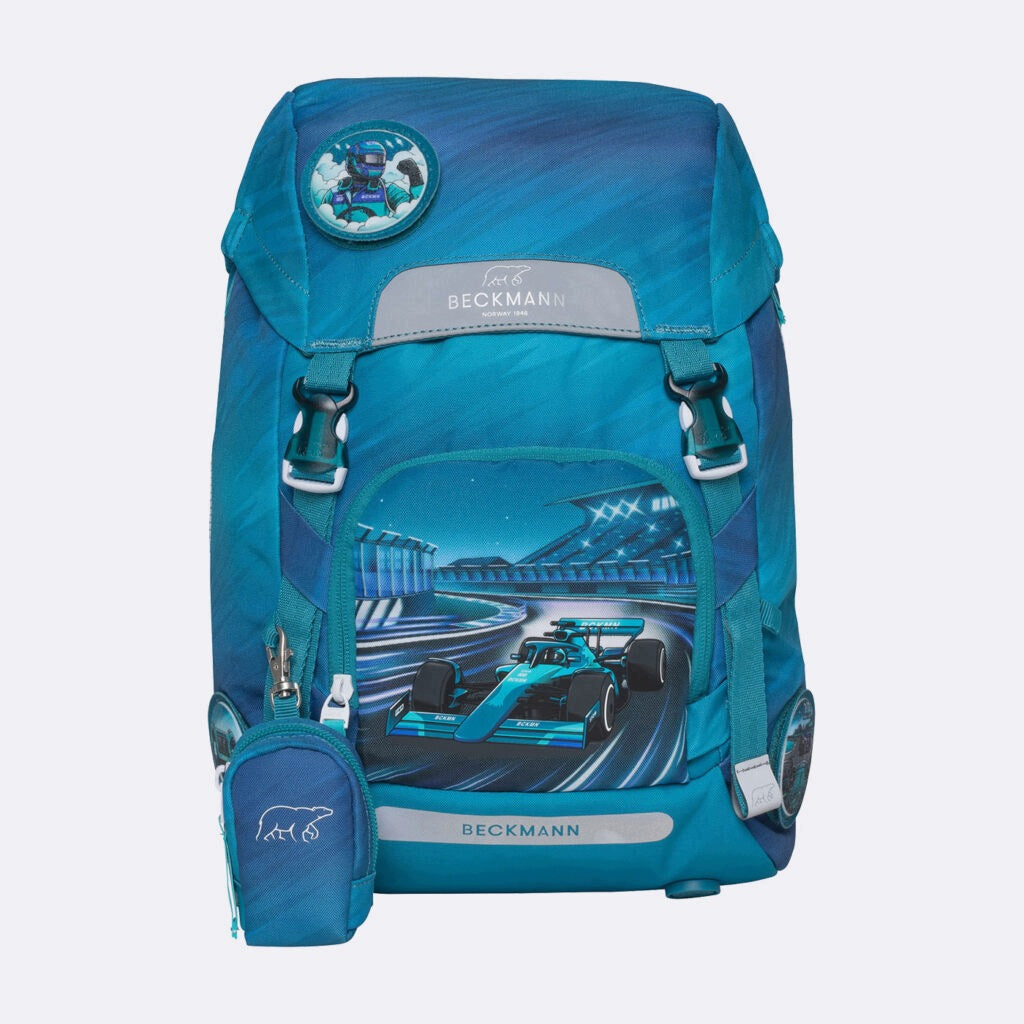 Backpack, ergonomic backpack, classic set of 6 elements, Racing Color multicolor