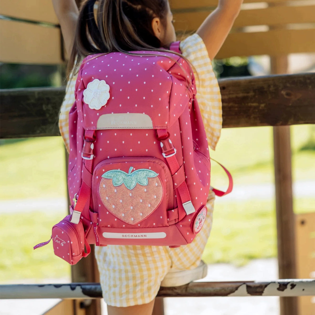 Backpack, ergonomic backpack, classic set of 6 elements, STRAWBERRY Brand BECKMANN
