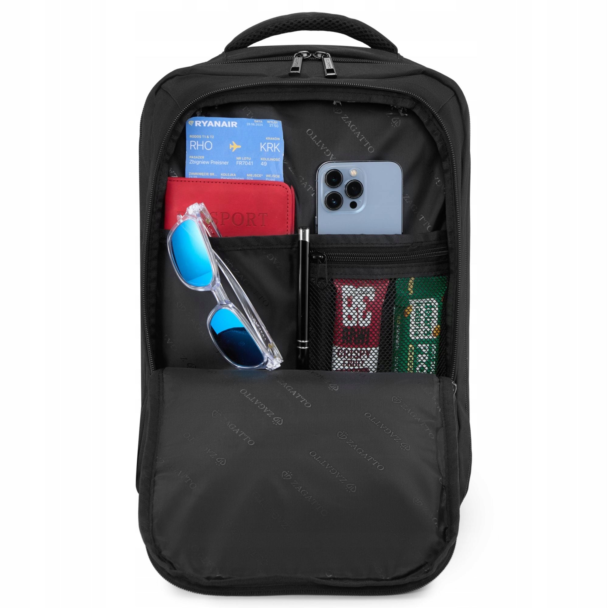Backpack for aircraft RYANAIR 40x30x20 cabin tourist luggage ZAGATTO Brand Zagatto