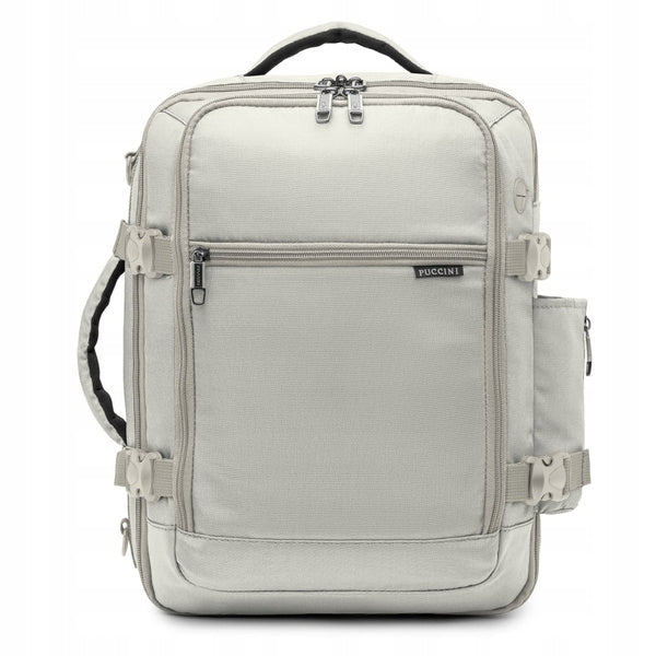 Backpack for airplane PUCCINI PM90172 beige, hand luggage 40x30x20cm