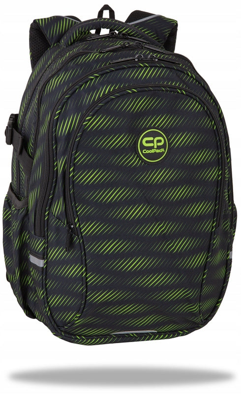Backpack for grades 4-8 youth Factor Limeh CoolPack black and green
