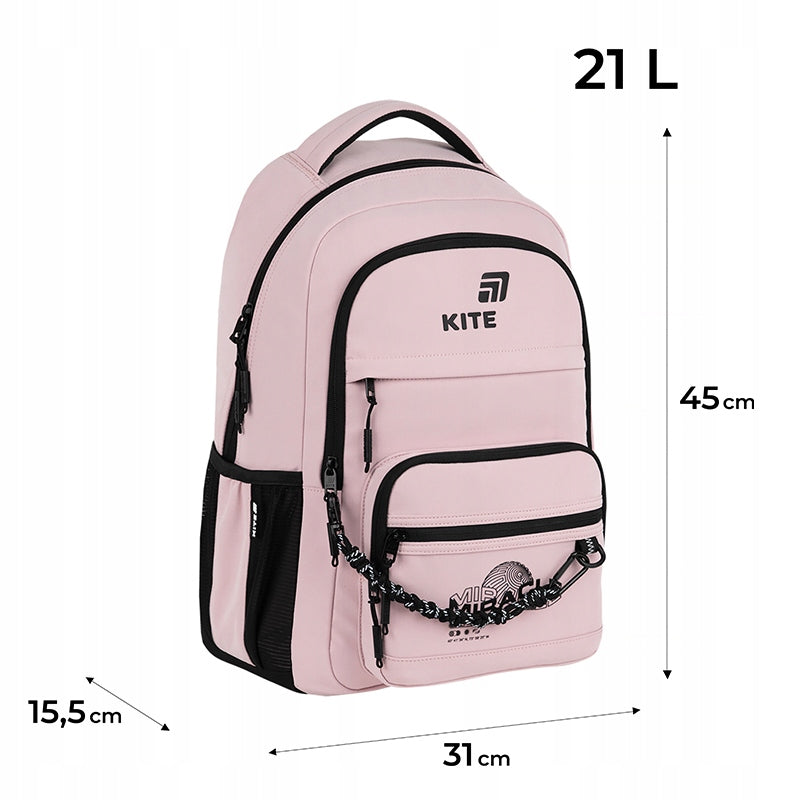 Backpack for youth school for girls pink chain Kite Manufacturer code K26-1019L-1