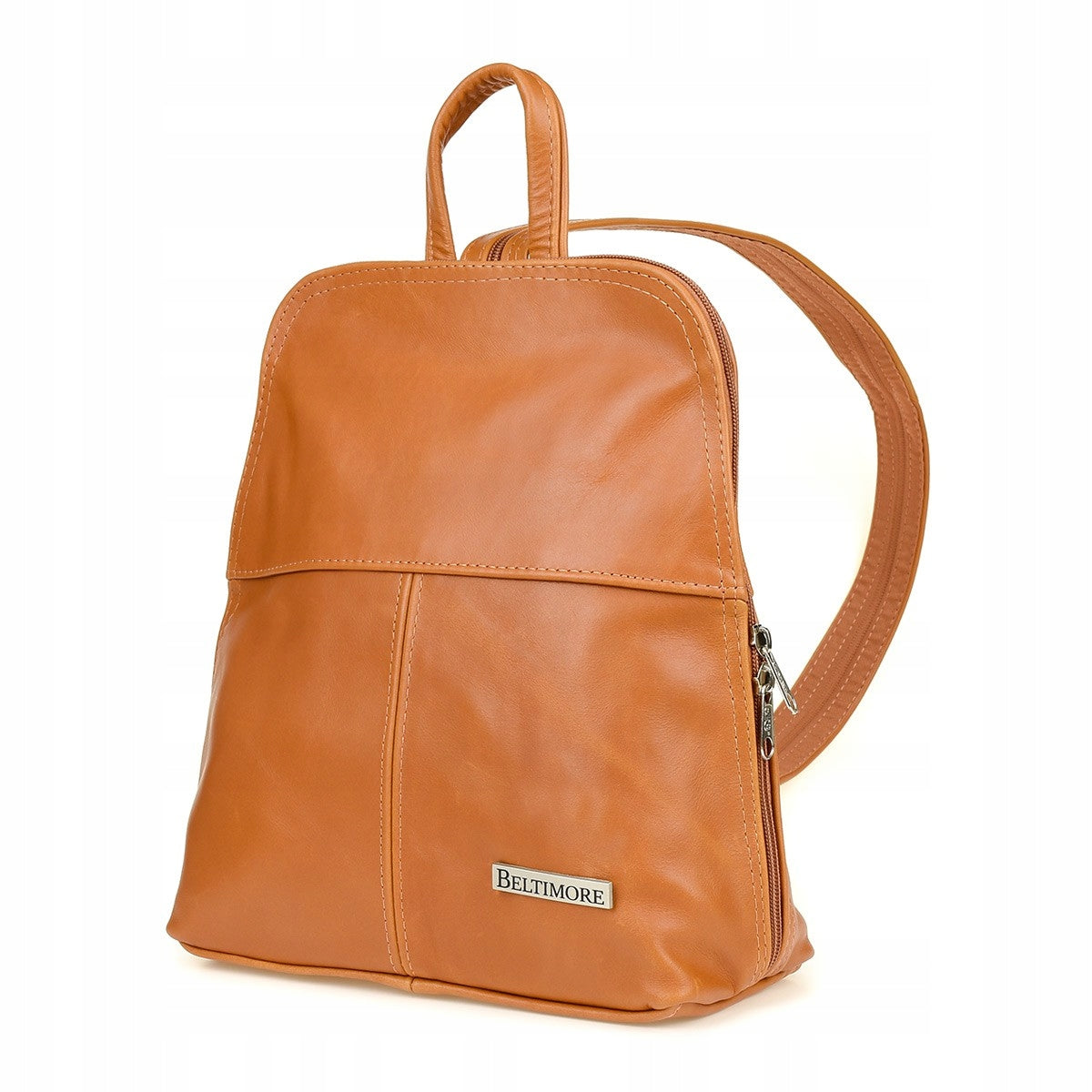 Backpack leather camel bag elegant handy Beltimore 021