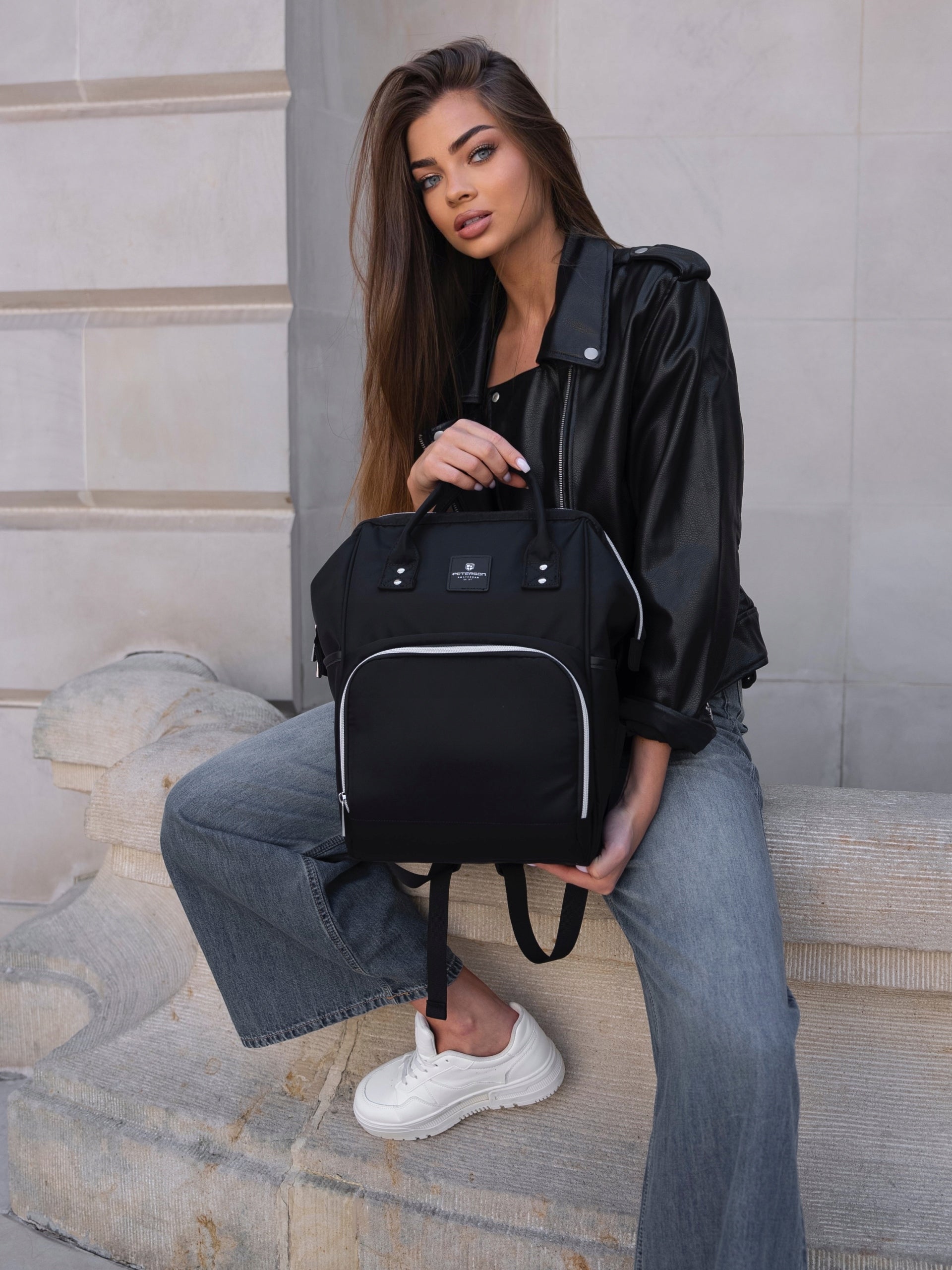 Backpack mommy bag stroller bag thermal roomy organizer PETERSON Manufacturer code PTN MB2-5992 BLACK
