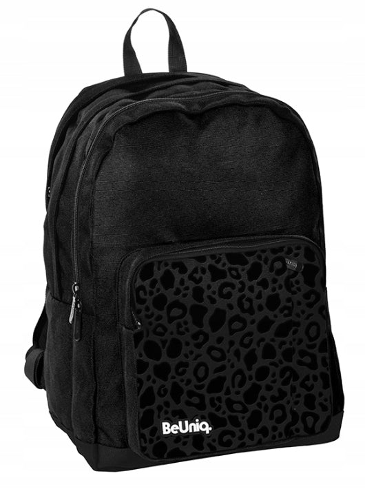 Backpack school satchel Leopard BeUniq black