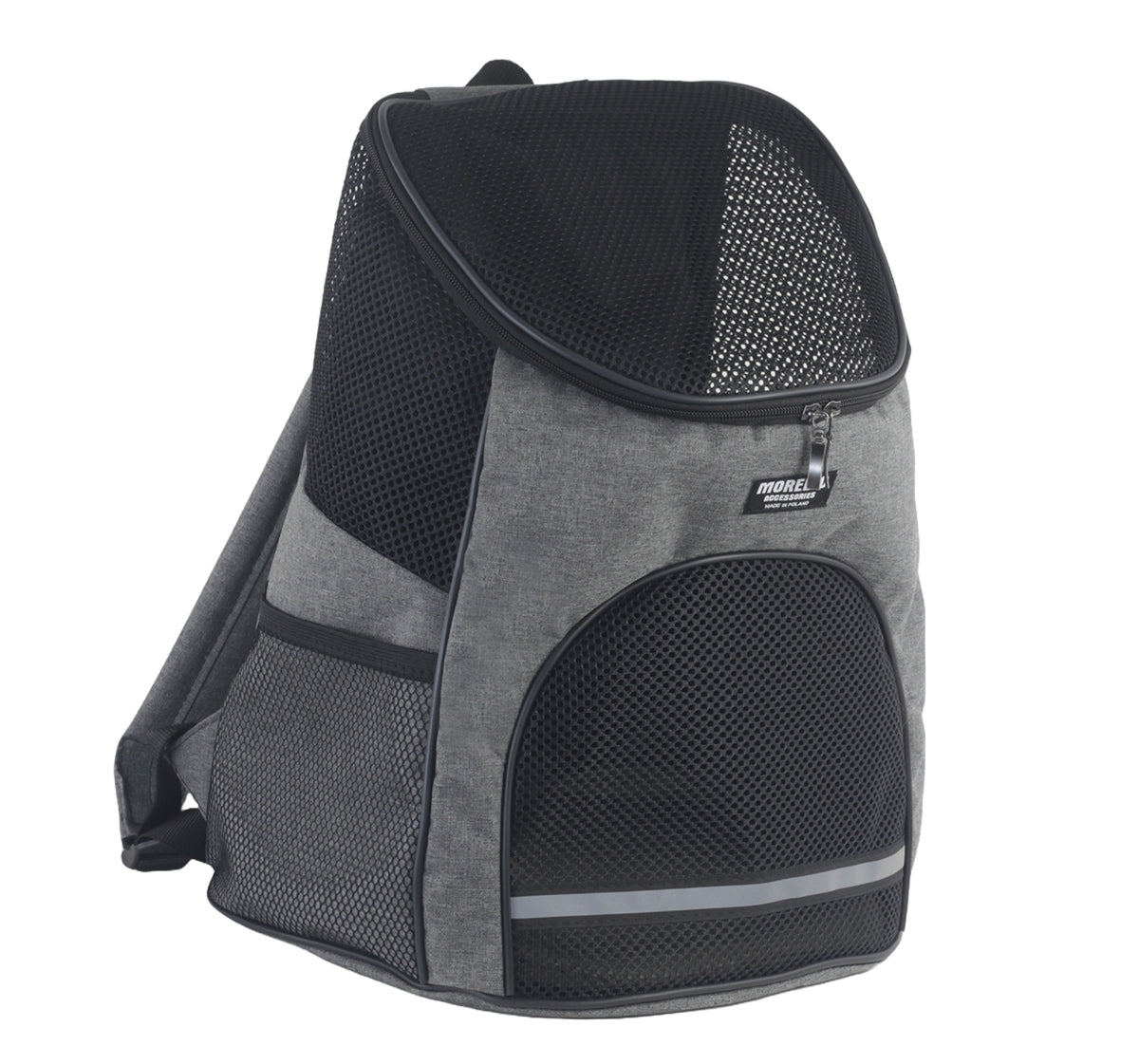 Backpack transporter for cat / dog with ventilation holes Polish Product Build type to be worn on the back for carrying on the shoulder for hand carrying front or side opening locked other