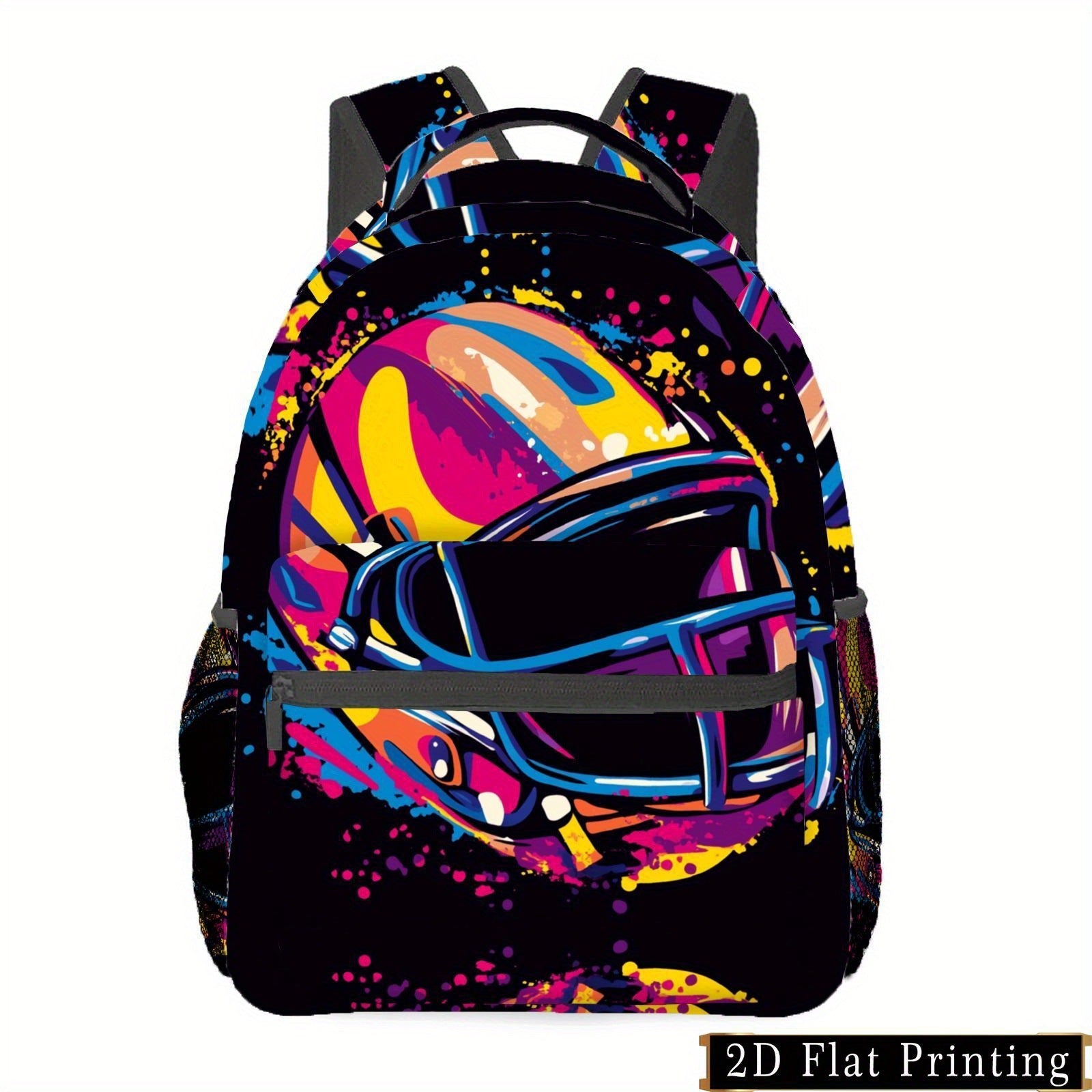 Backpack with Colorful Print, Waist Protection, Large Capacity Compartments
