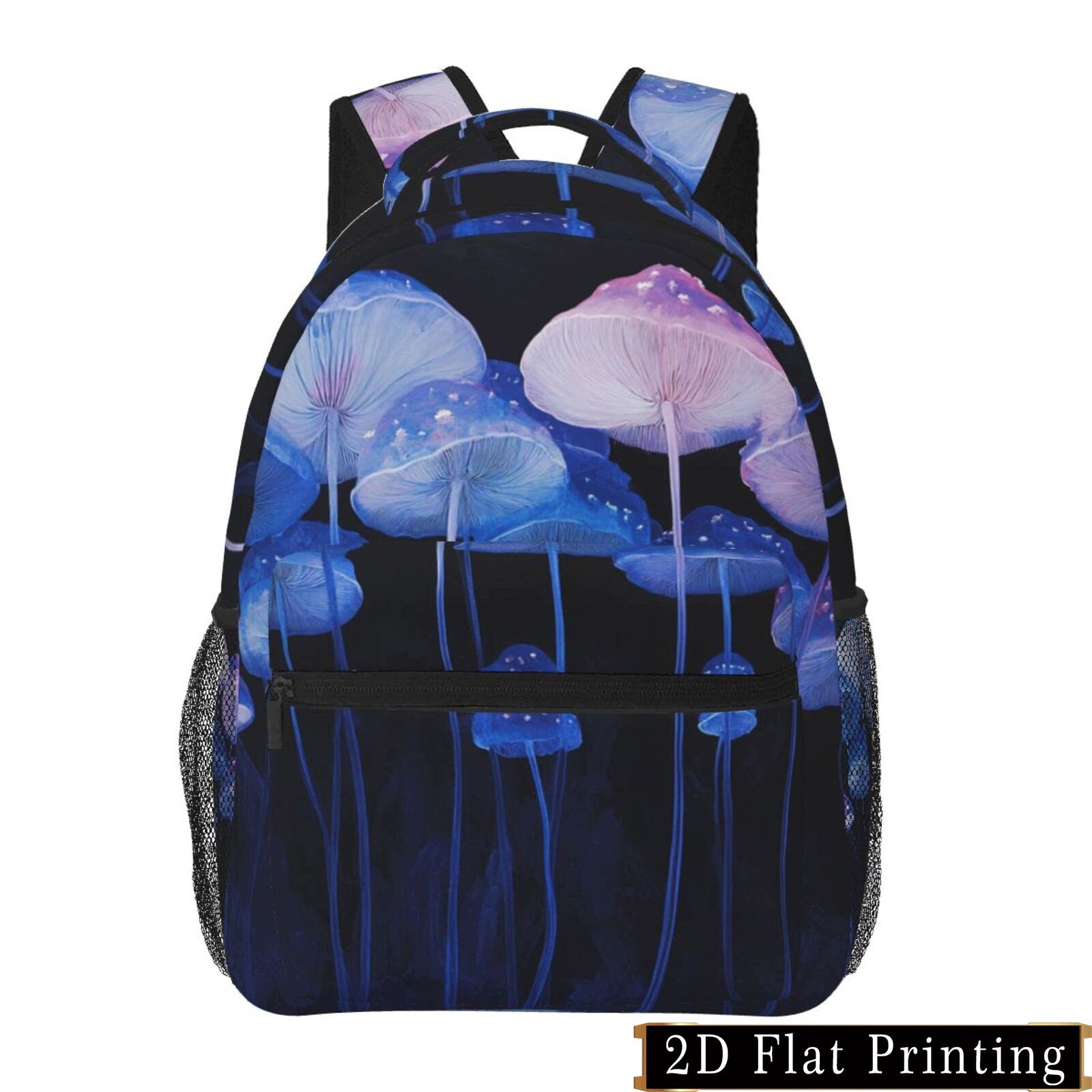 Backpack with Jellyfish Print, Waist Protection, Multiple Compartments, Laptop Bag