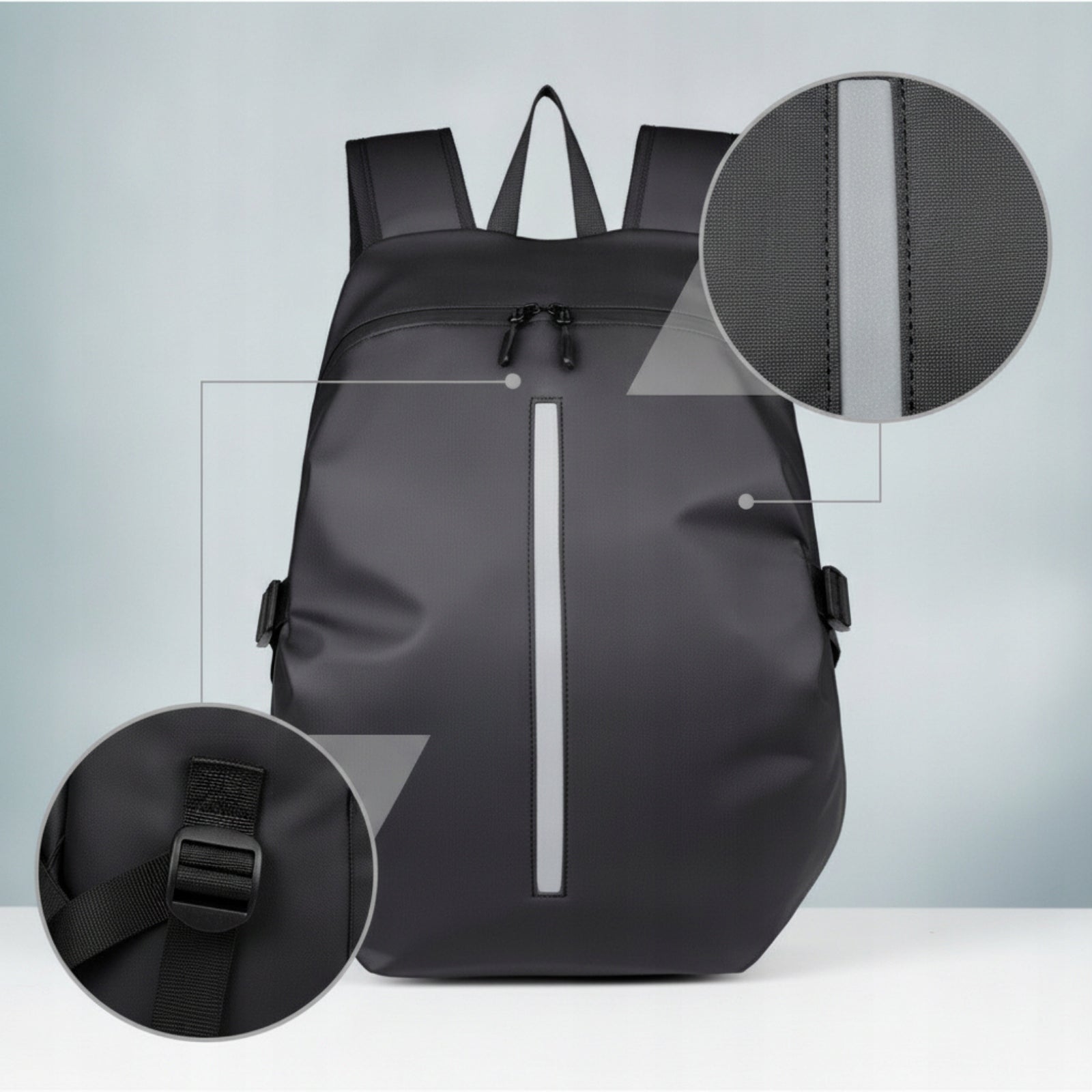 Backpack with Reflective Strip Streamlined Slim Backpack Padded for Cycling Packaging status original
