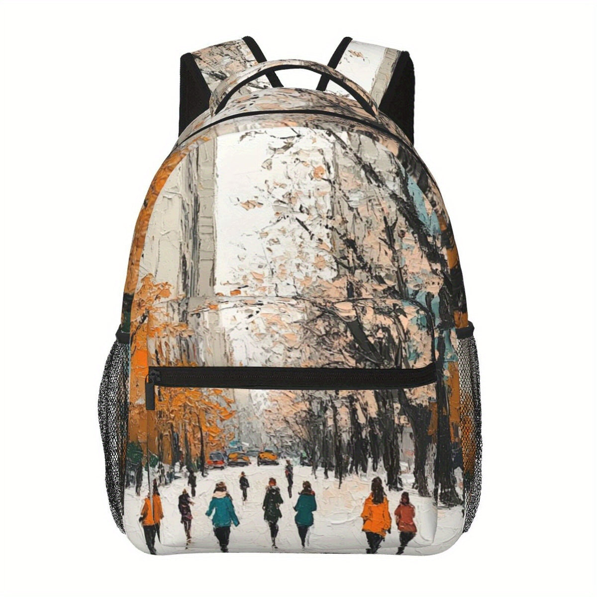 Backpack with Snowy Forest Scene, Lightweight, Adjustable Strap for School