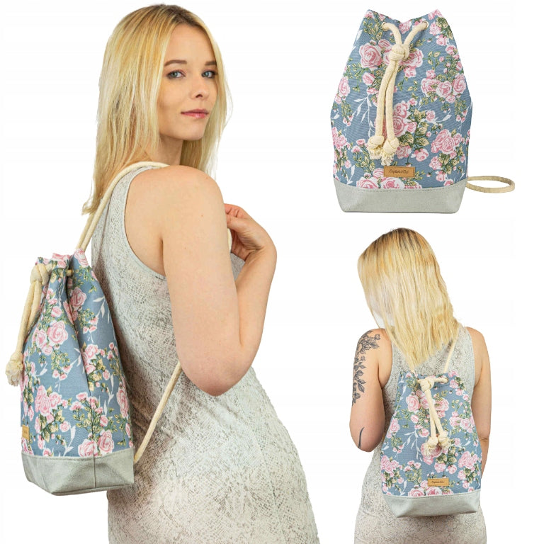Backpack women's bag elegant urban with flowers Captain Mike