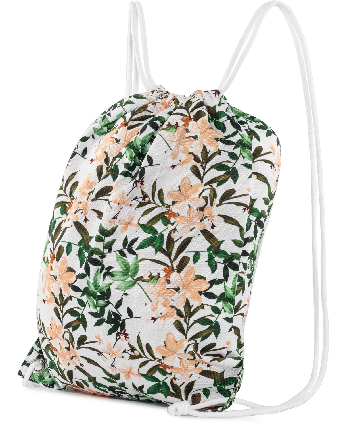 Backpack women's waterproof bag with drawstrings Ladeheid Main pattern flowers