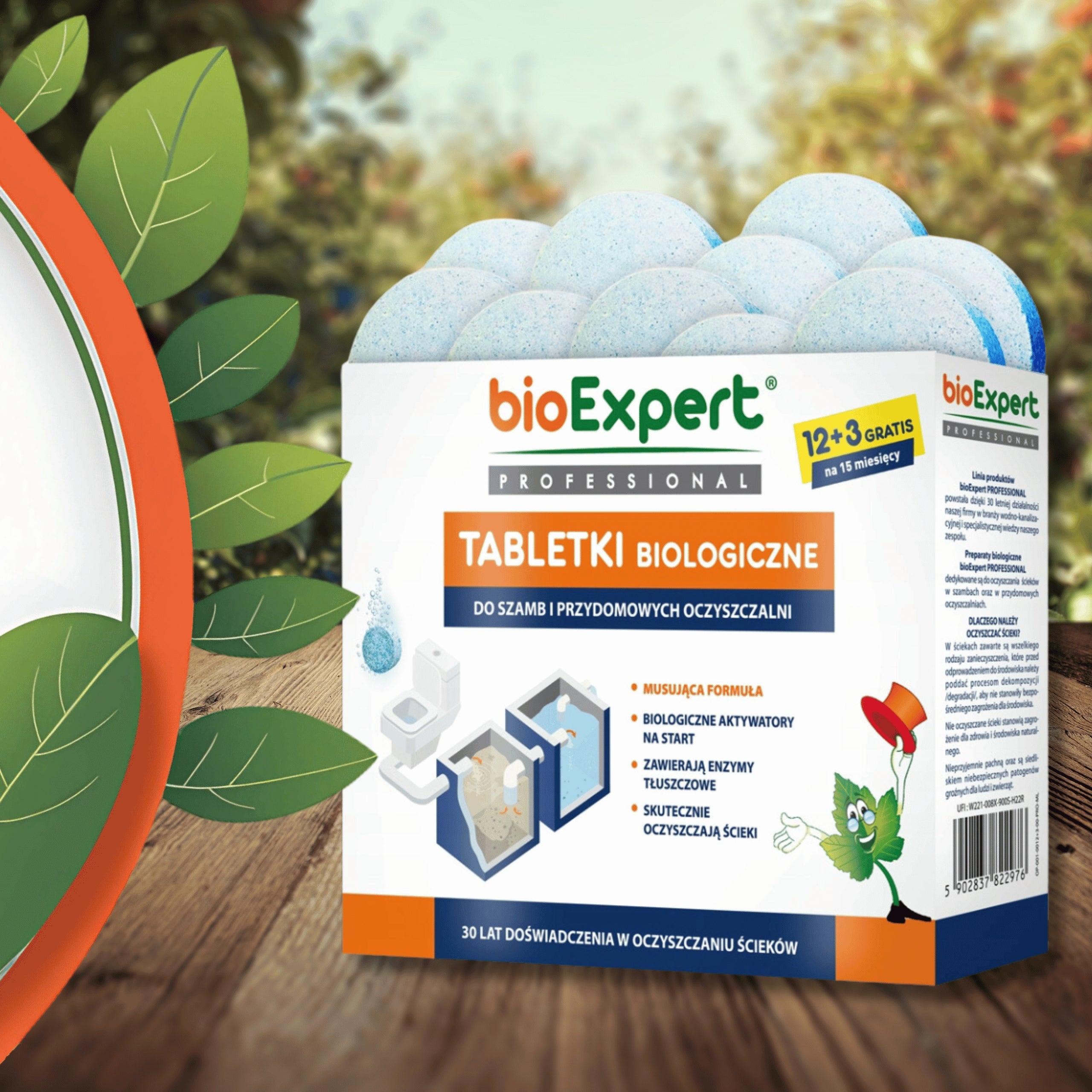 Bacteria for septic tanks and BIO treatment plants Tablets for YEAR+3 months bioExpert Manufacturer code D3-001-0012+3-00-PRO-ML