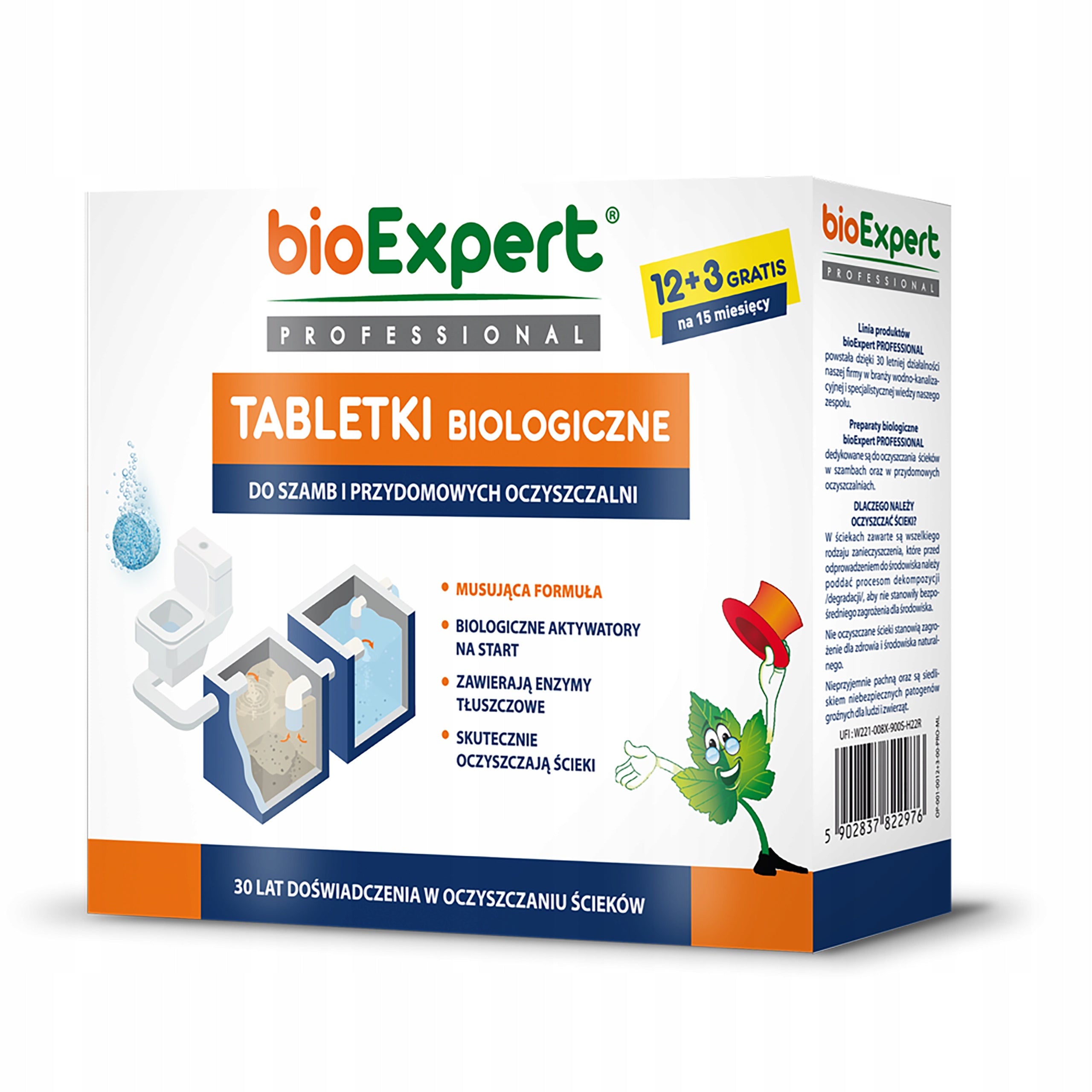 Bacteria for septic tanks and BIO treatment plants Tablets for YEAR+3 months bioExpert