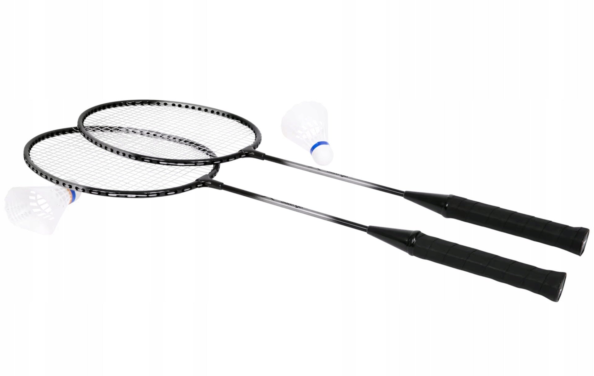 Badminton 2 rackets pallets black +2 darts + Dunlop Slazenger cover Packaging status original