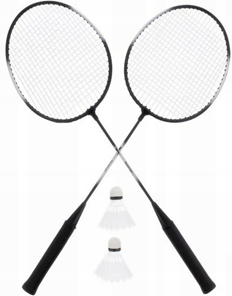 Badminton 2 rackets pallets black +2 darts + Dunlop Slazenger cover