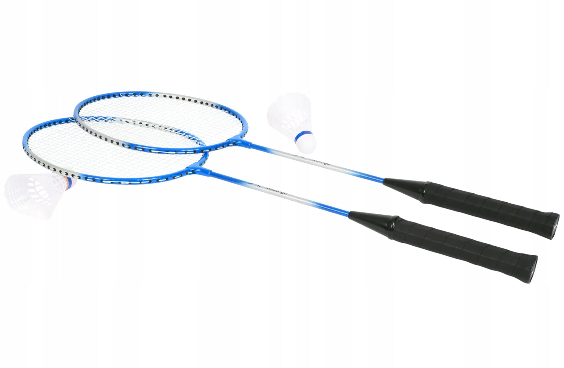 Badminton 2 rackets pallets blue +2 darts Dunlop cover Slazenger Packaging status original