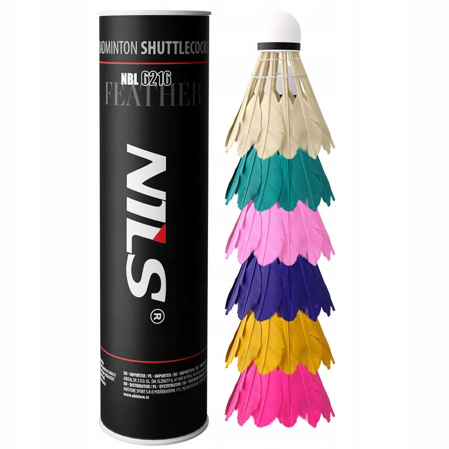 Badminton Darts Training Feather Colorful NILS Set of 6 Packaging status original