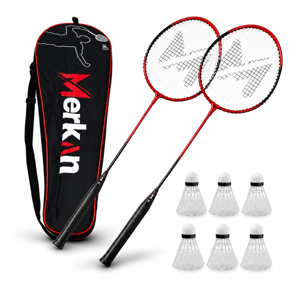 Badminton Racket Set in Cover + 6 Nylon Darts MERKAN