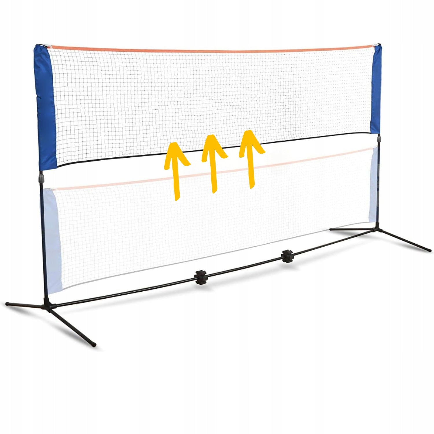 Badminton net large volleyball adjustable high folding + cover Color black