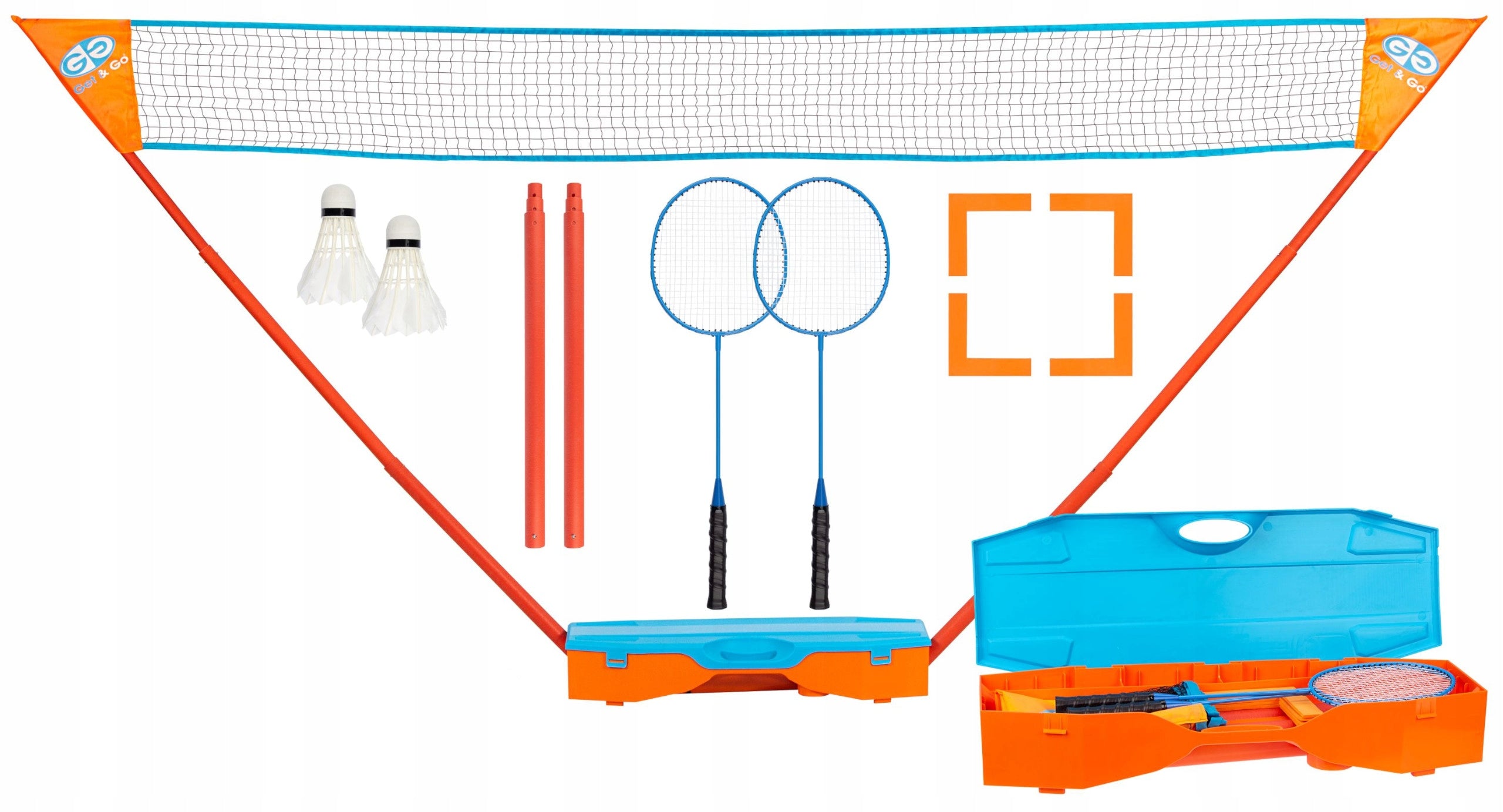 Badminton set racket net darts folding in case GET&GO 5in1