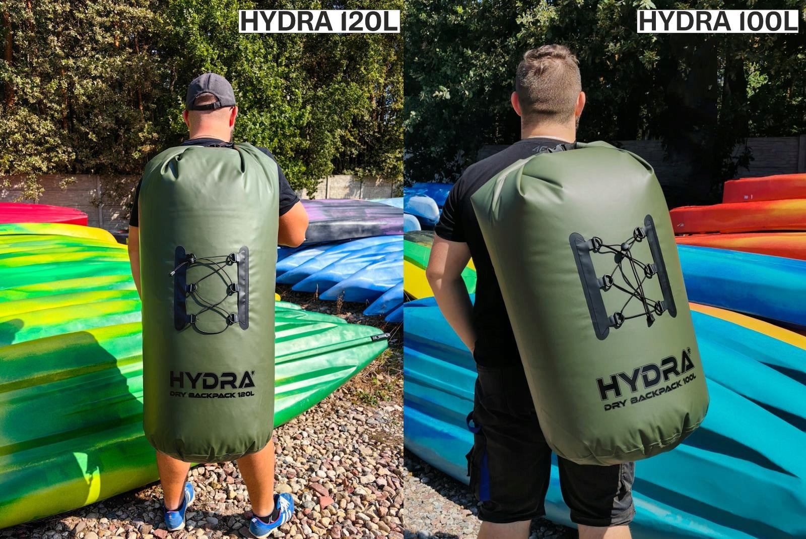 Bag 120L Waterproof Dry BACKPACK for Kayak Rolled Color green