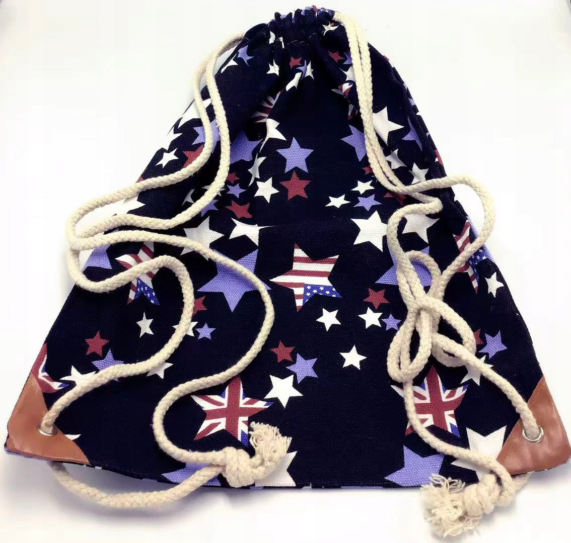 Bag Backpack On Strings Star Flag USA UK