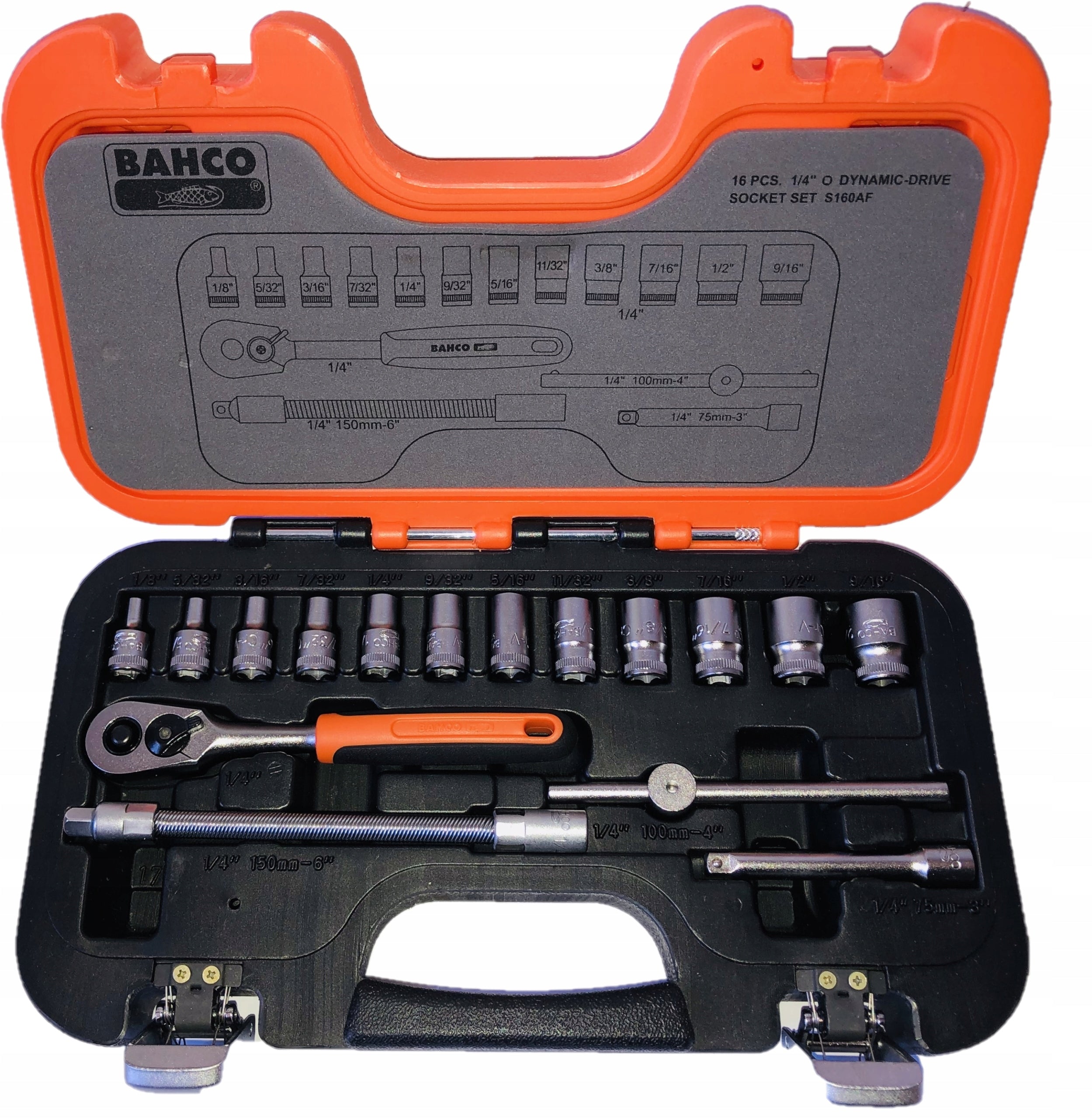 Bahco socket wrenches 1/8''-9/16'' /S160AF/ EAN (GTIN) 7314150137510