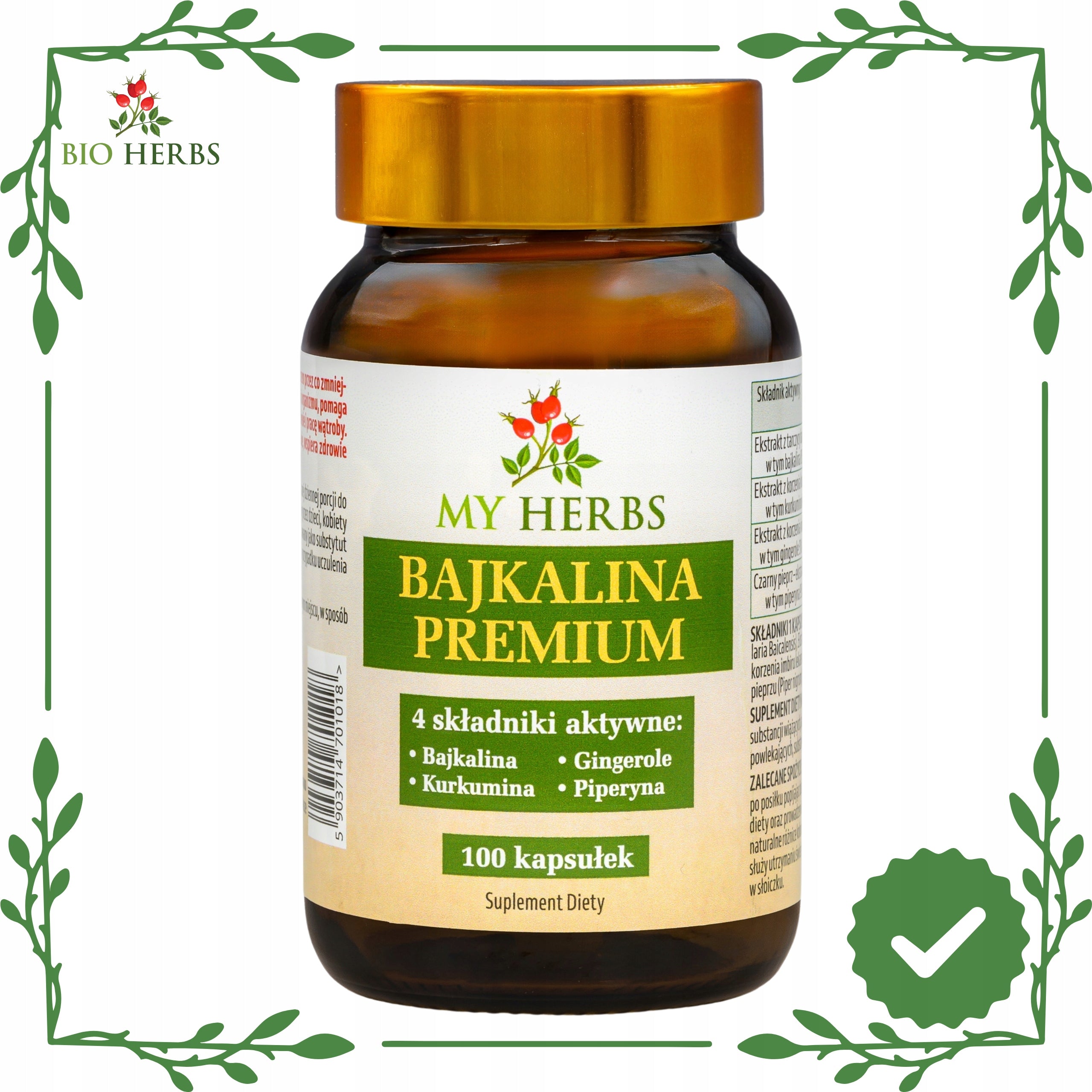 Baikalin 85% Baikal Thyroid Curcumin 100 caps. antioxidant immunity Packaging status original