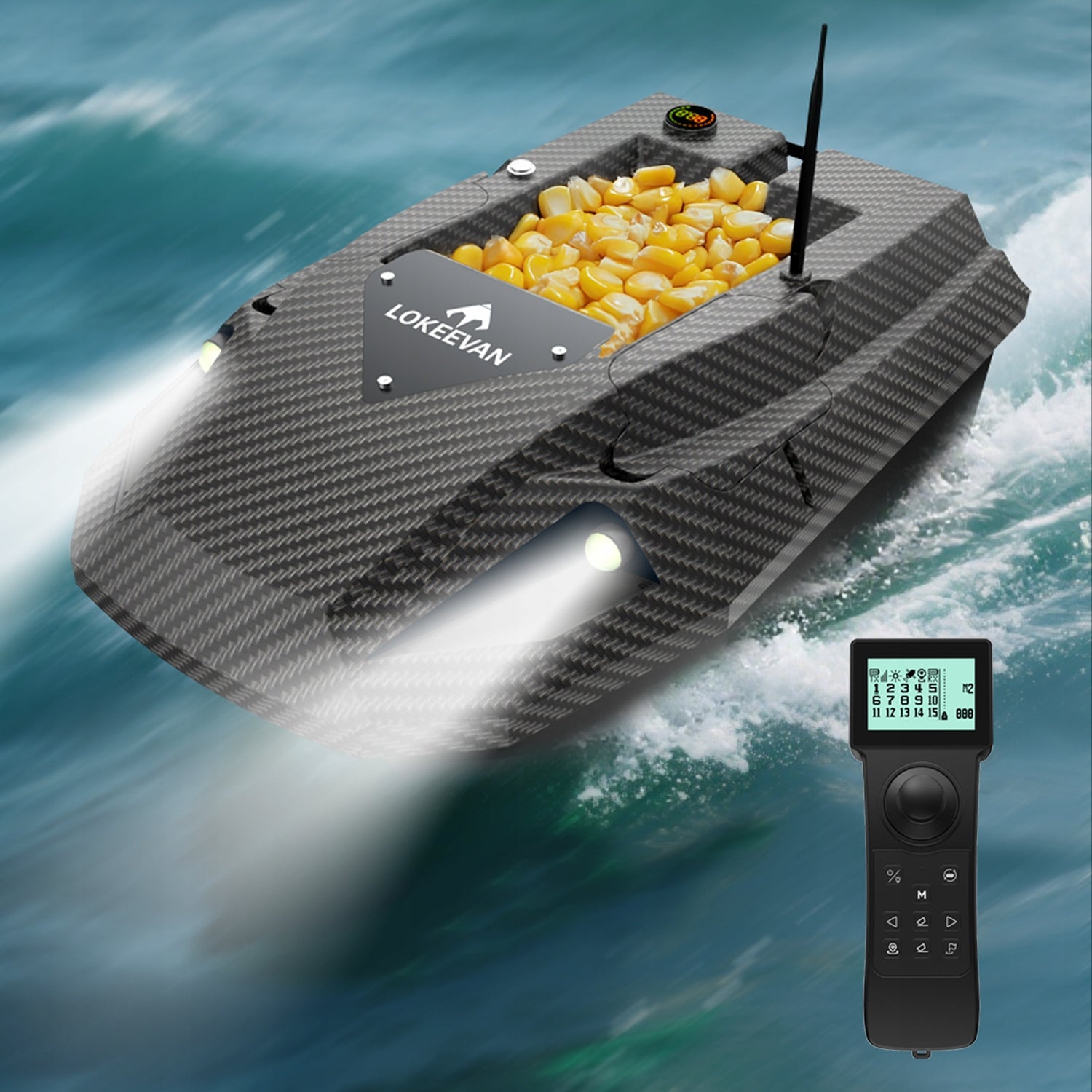 Bait Boat LOKEEVAN D50B GPS Remote Control 12V 1.7m/s 2x 15600mAh 2kg Load Packaging status original