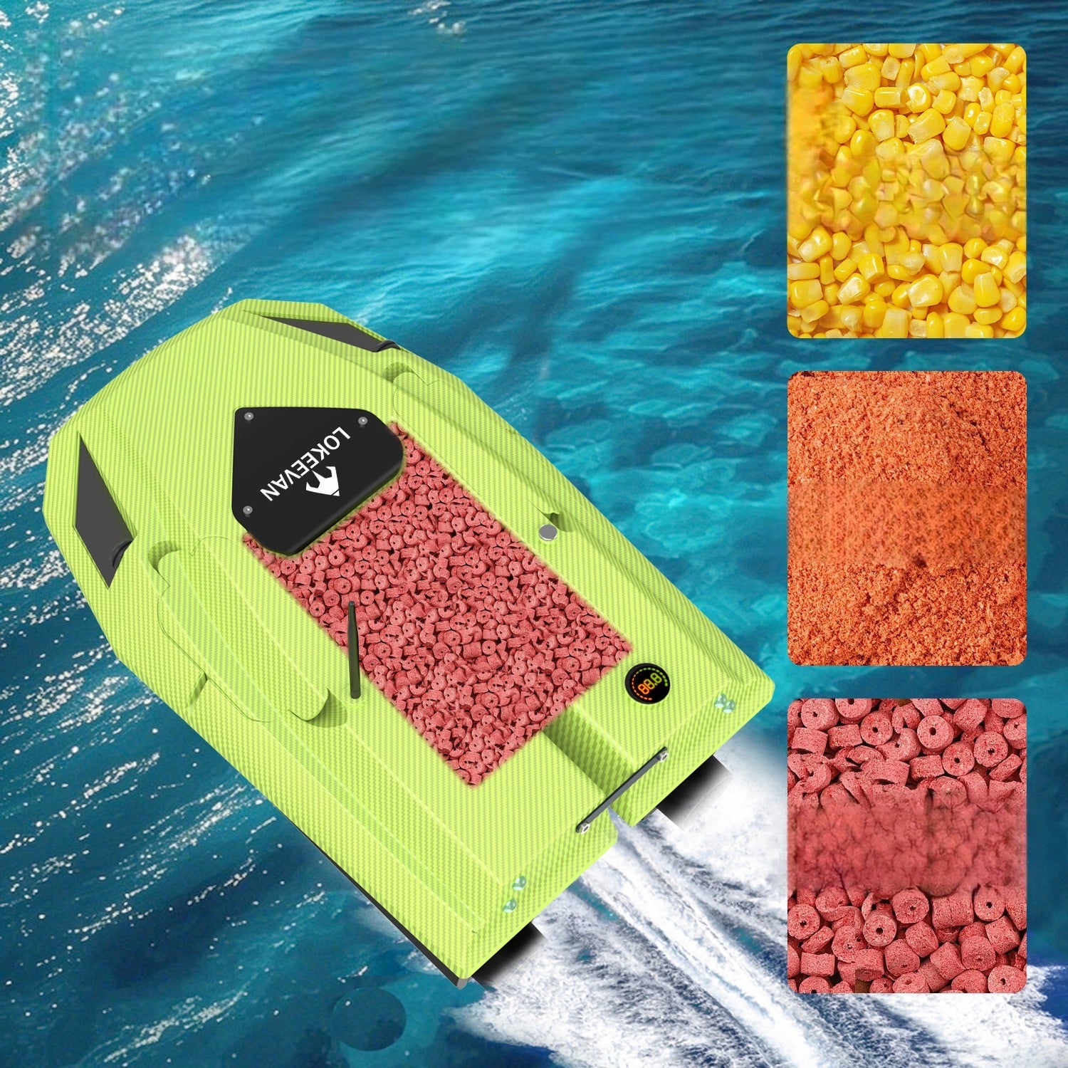 Bait Boat LOKEEVAN D50B GPS Remote Control 12V 2m/s 2x 15600mAh 2kg Load Manufacturer code EU-DWC-D50B-DW-LY-15600