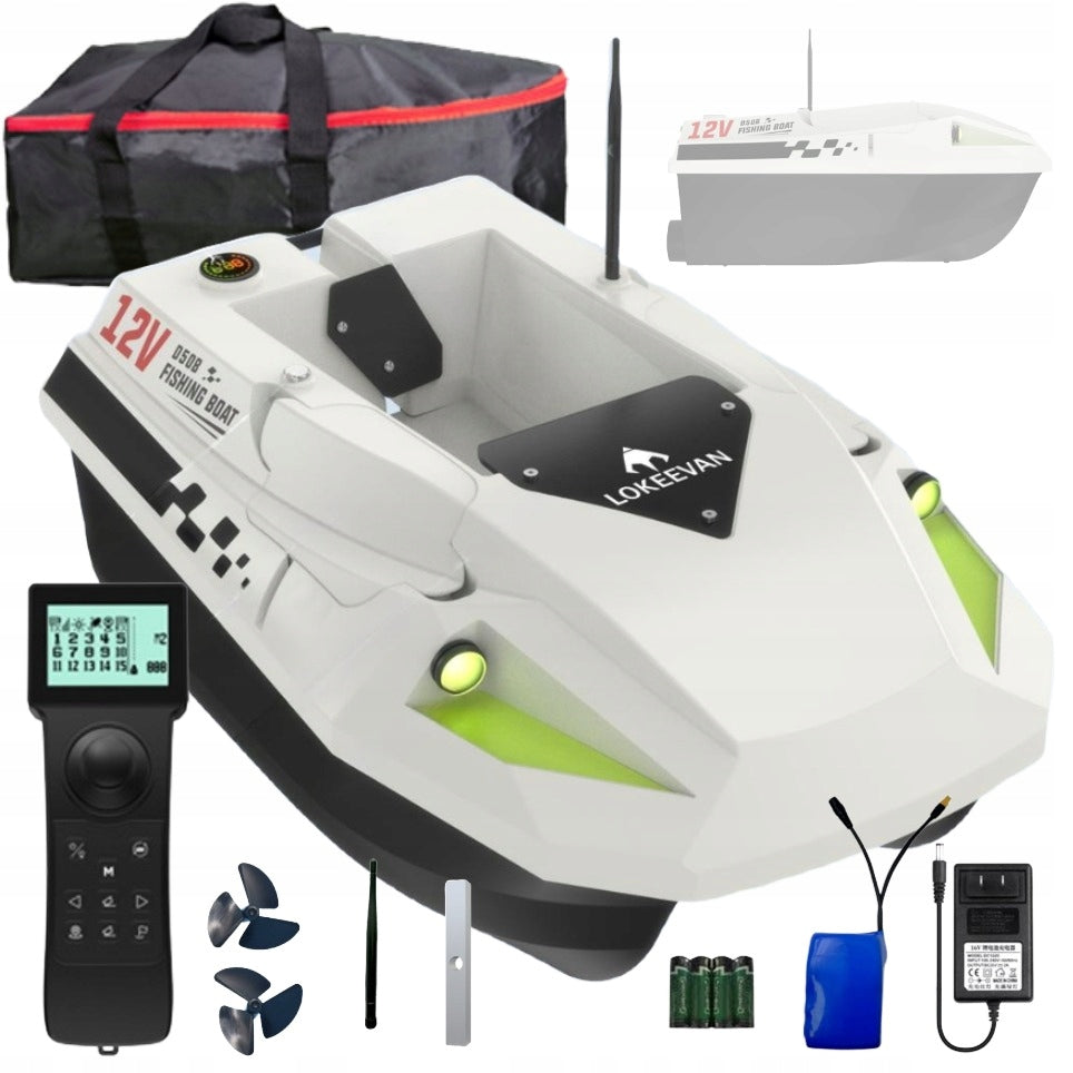 Bait Boat LOKEEVAN D50B GPS Remote Control 12V 2m/s 2x 15600mAh 2kg Load