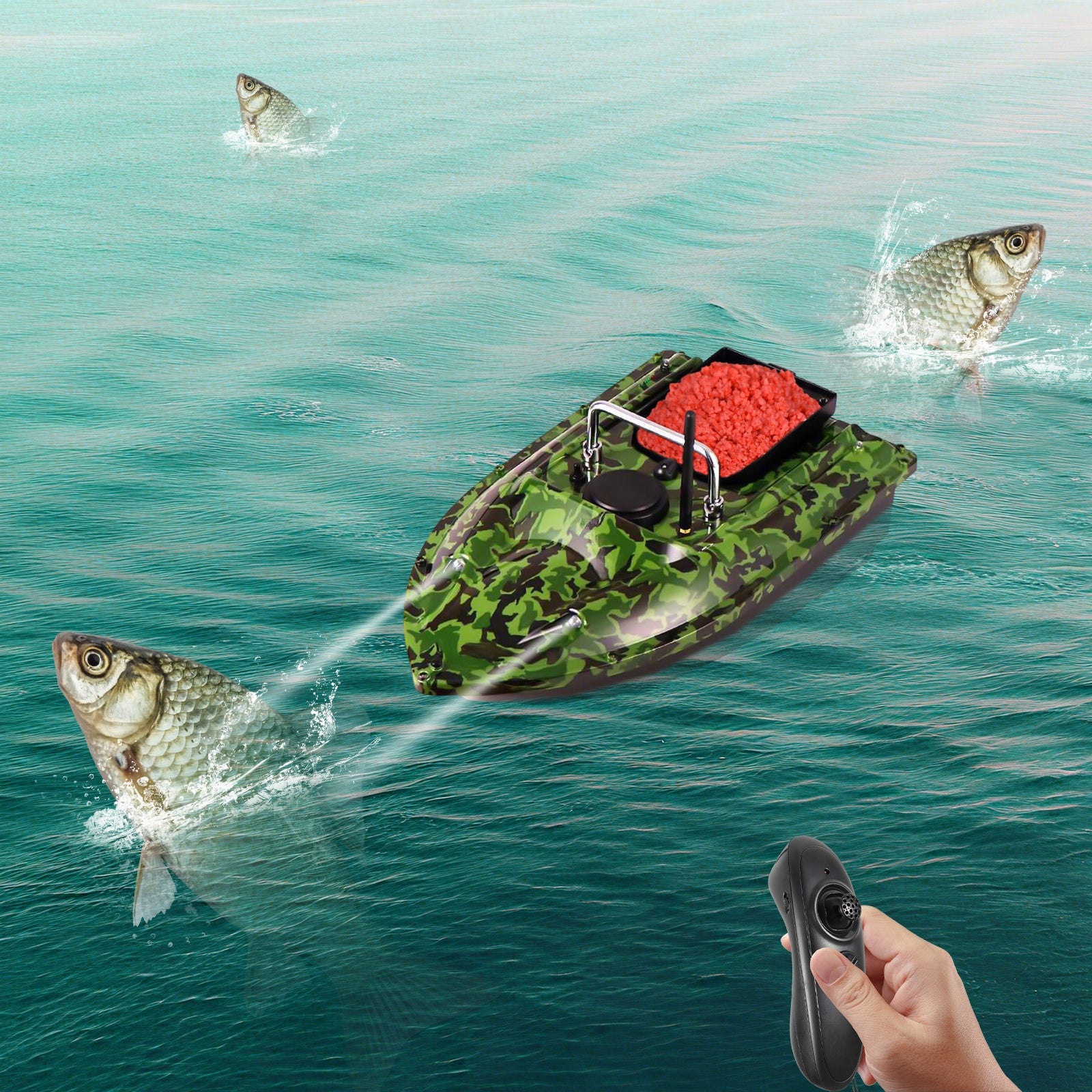 Bait Boats for Carp Fishing - RC Fishing Boats 500m 1.5kg Loading Range 500 m