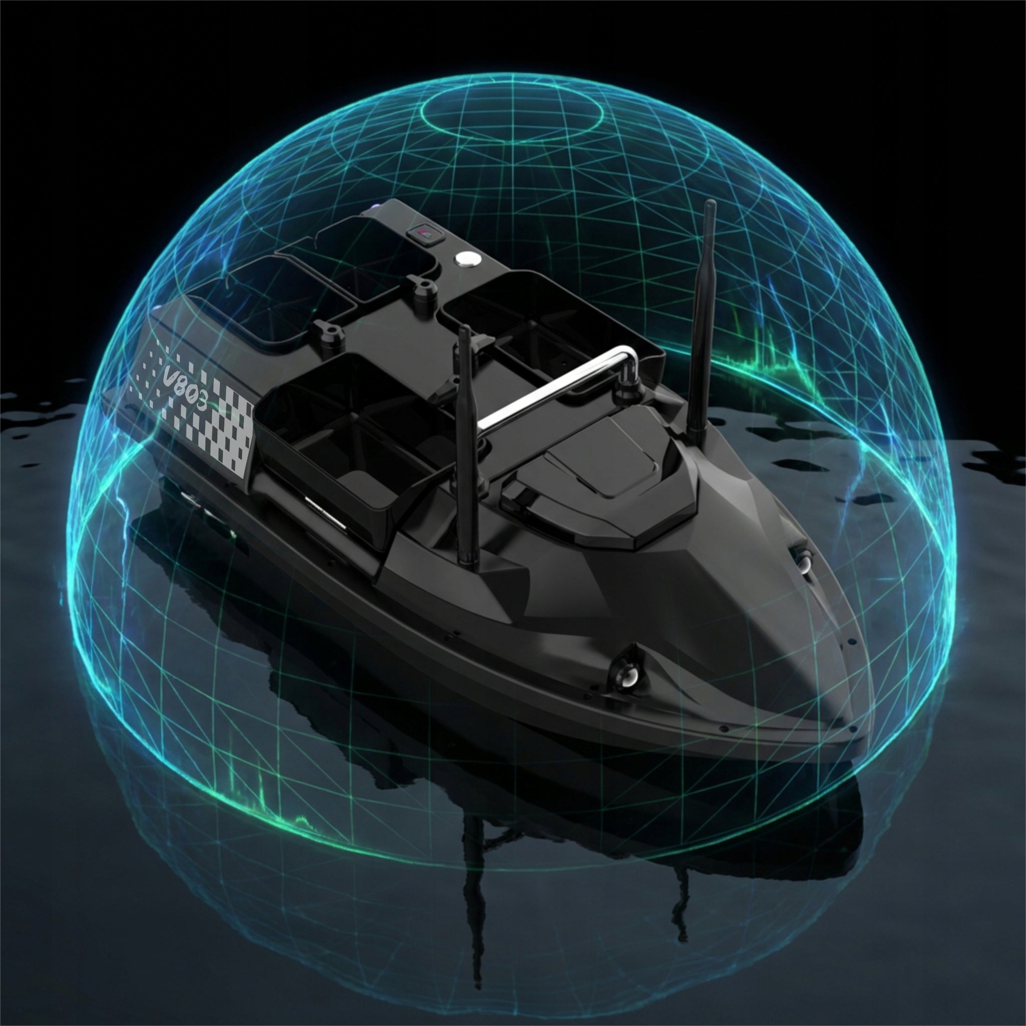 Bait boat FLYTEC V803 GPS 4 feeders 3 kg remote control 500 m fast 15 km/h Brand GOMEDIA