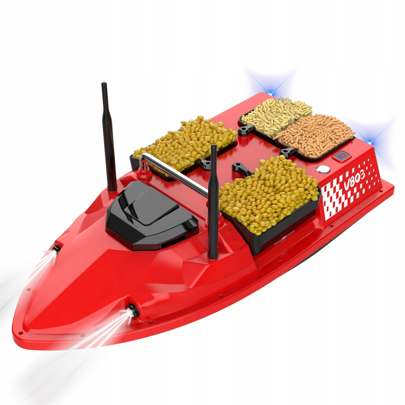 Bait boat Flytec V803, range 500 m, 4 chambers, battery 12000 mAh Brand Flytec