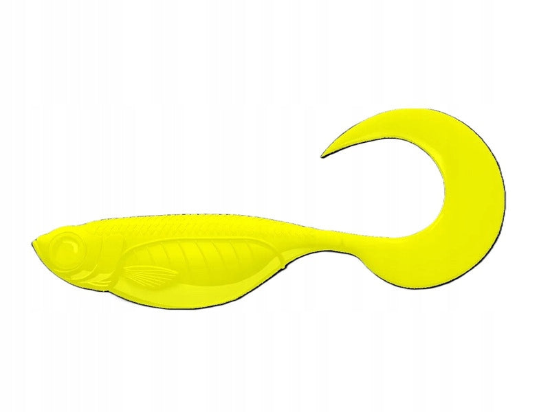 Bait rubber LIBRA LURES Embrion Twist Tail 1.75 4.5 cm HOT YELLOW 12 pcs. Brand Libra Lures