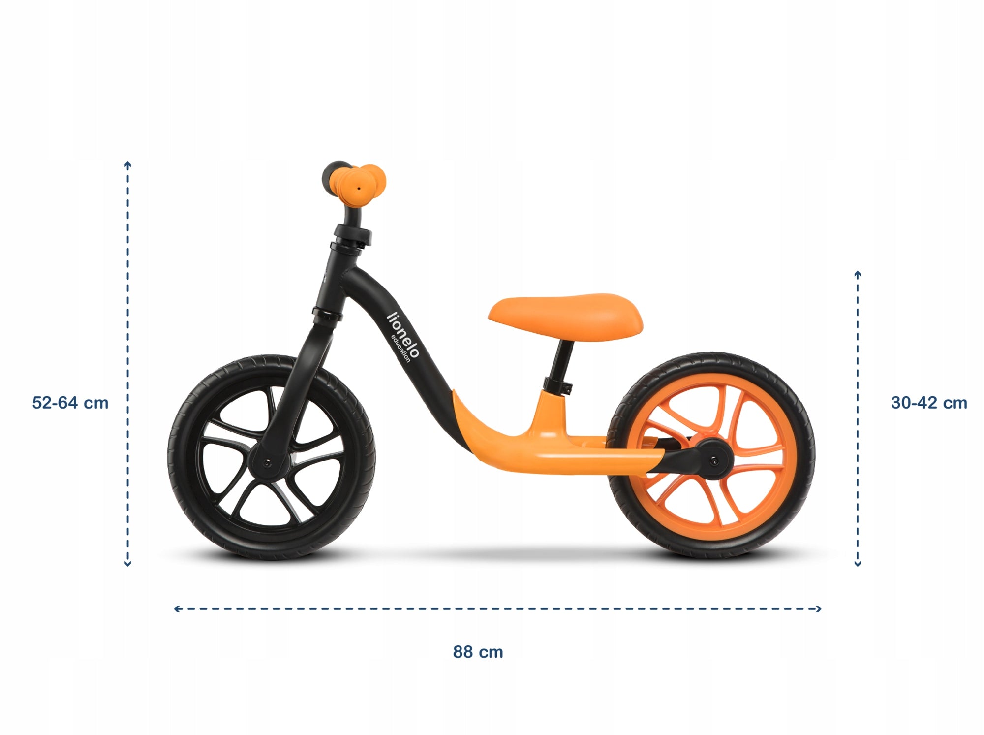 Balance Bike Lionelo Alex 12" Black, Orange Frame steel