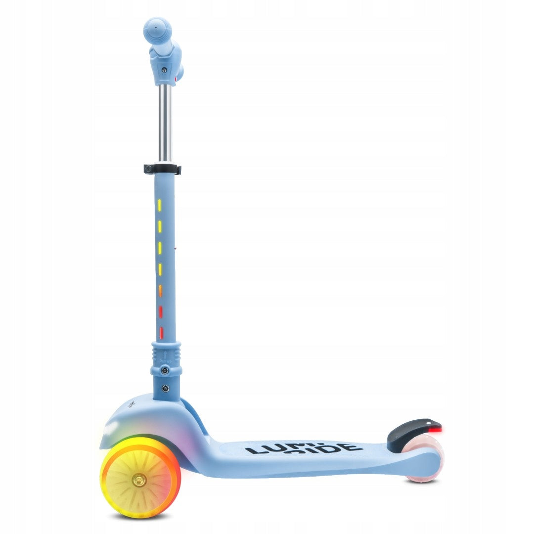 Balance Scooter Folding Tricycle Adjustable LED Rainbow Wheels 7 Colors Color blue