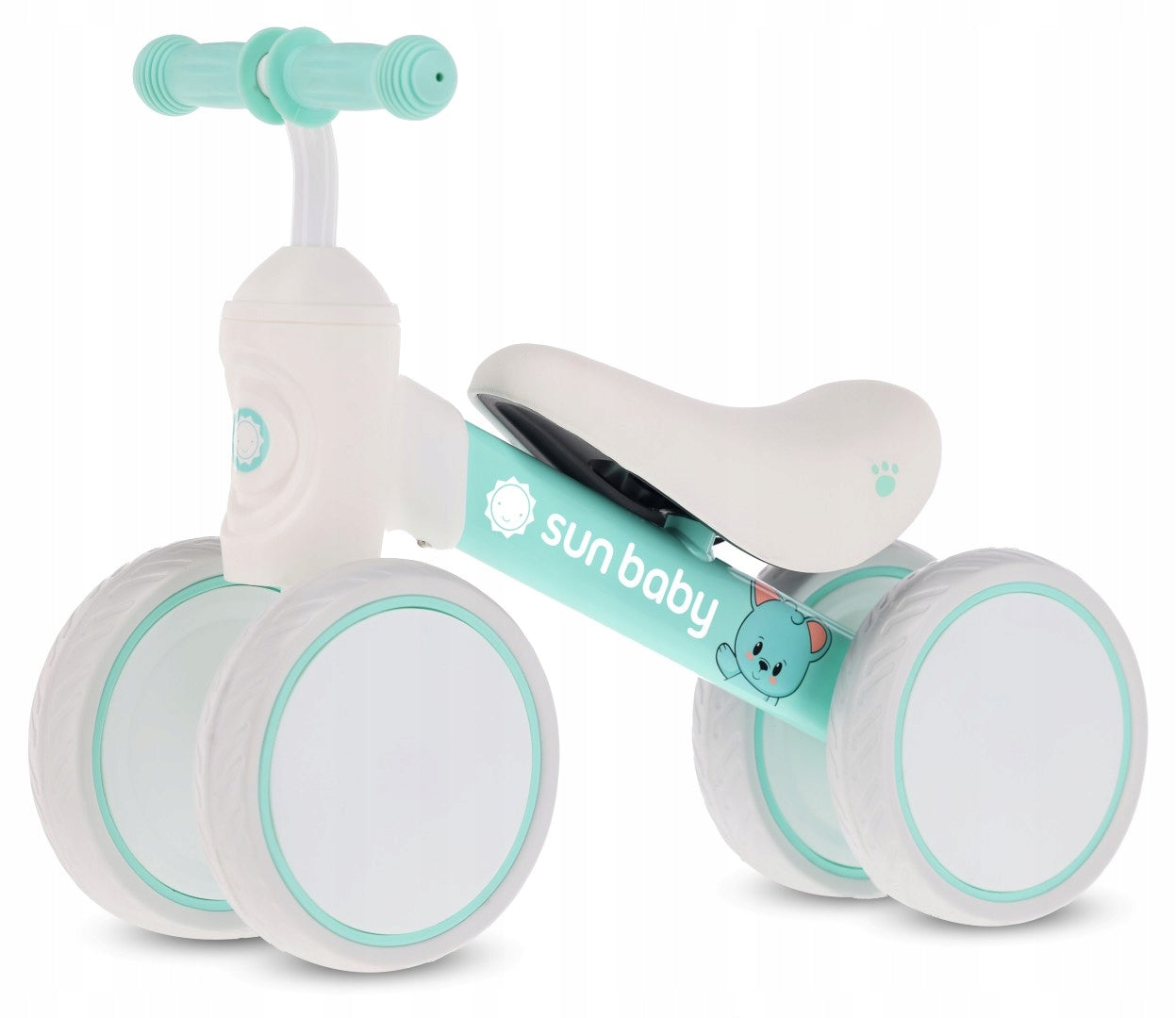 Balance bike 4 wheels Cross-country light 1,6 kg foam wheels PetitRide Model PetitRideMiętowy